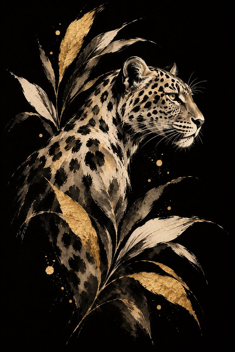 Golden Leopard wall art