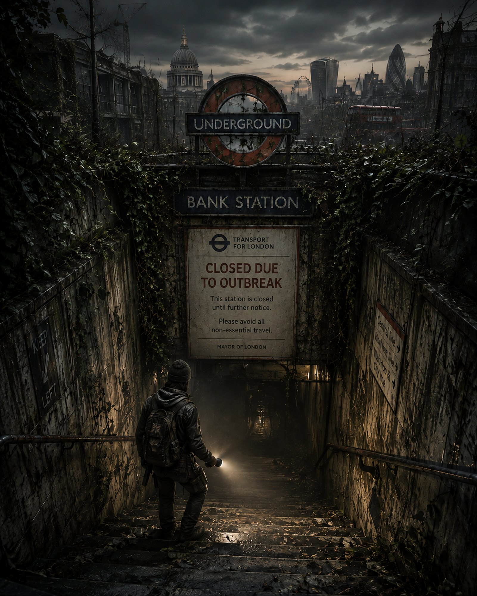 Click image to enlarge Last Train to London British Apocalypse wall art