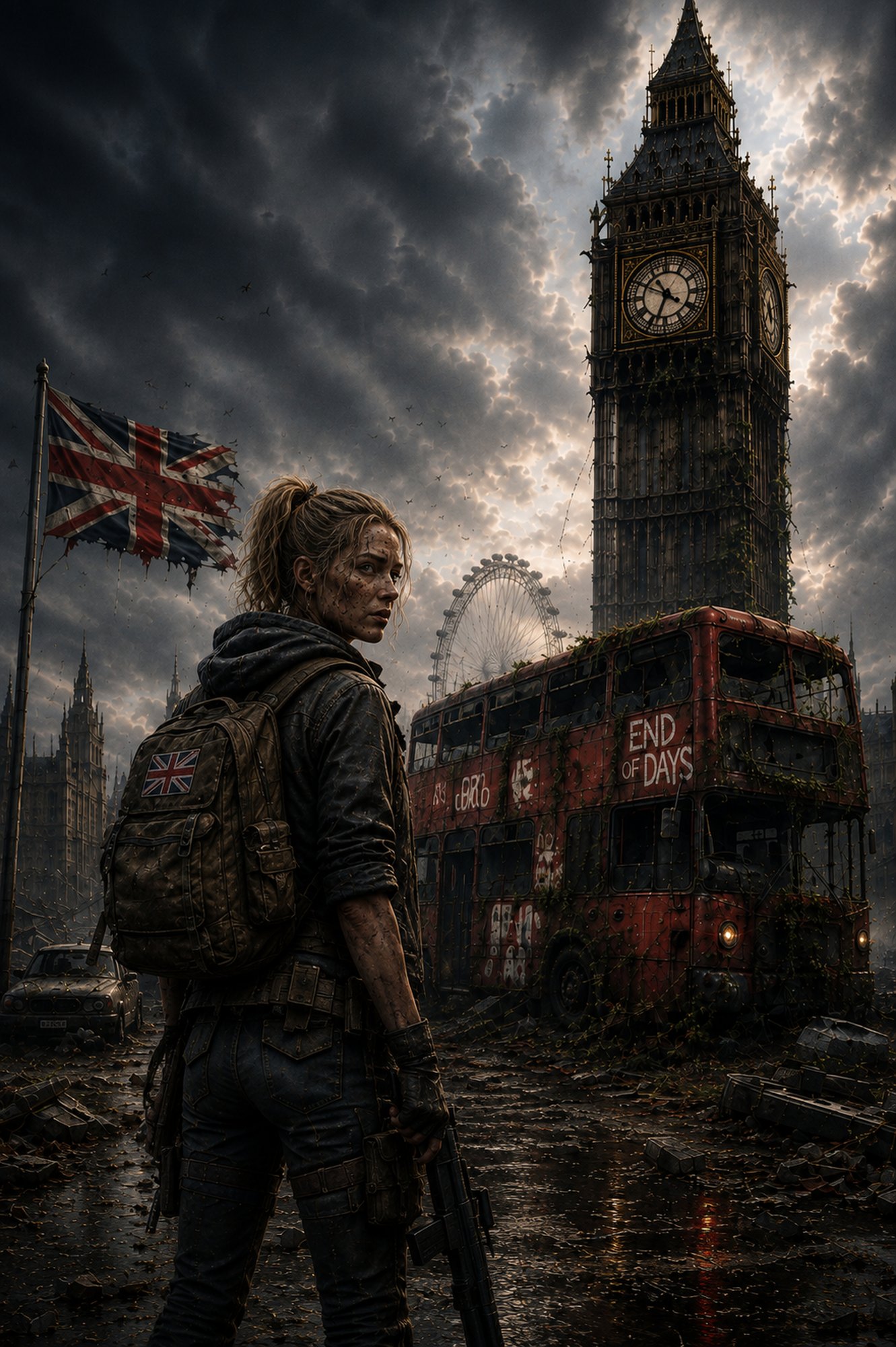 Click image to enlarge London After the End British Apocalypse wall art
