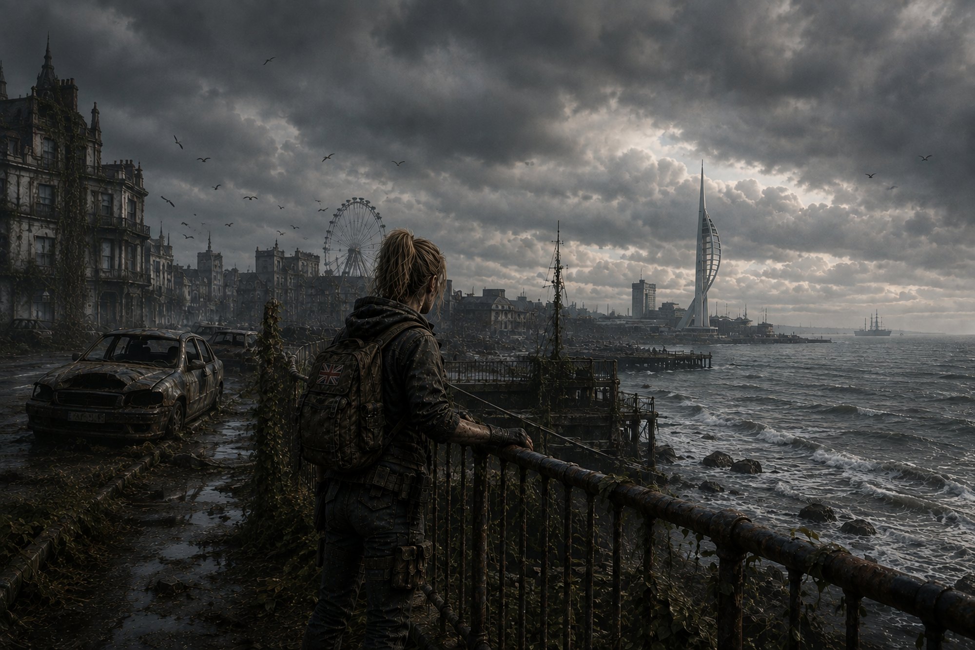 Click image to enlarge Portsmouth: Day 2,417 British Apocalypse wall art